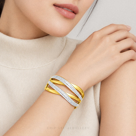 Duo Tone Duo Crossover Bangle
