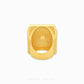 Chunky gold dollar sign ring with textured luxury statement design