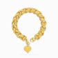 Chunky Heart Charm Bracelet in 22 K/916 gold by Chip Lee Jewellery Singapore – bold links with heart charms, certified gold luxury.