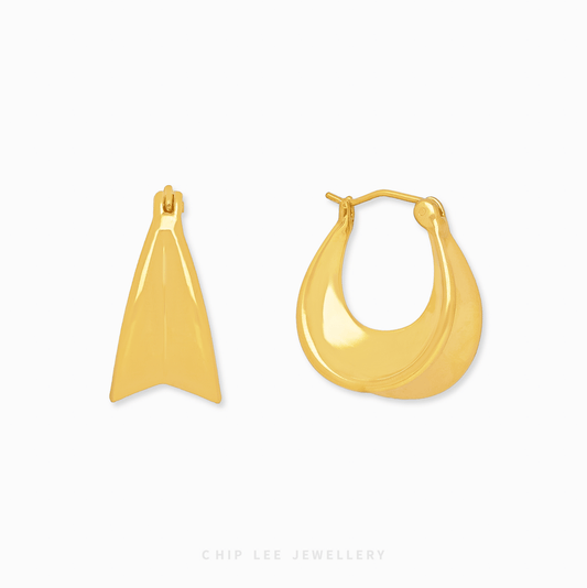 Chunky Hoop Earrings in 999 pure gold
