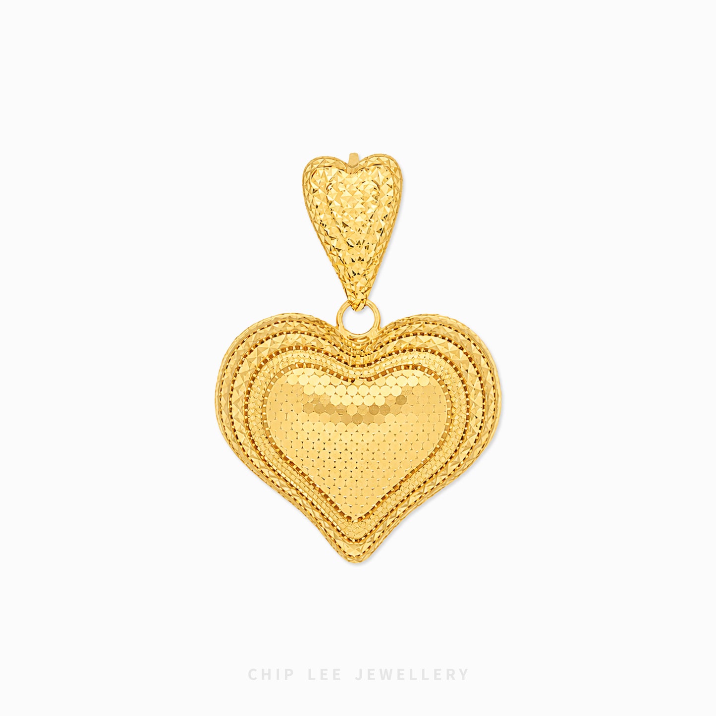 Chunky Textured Heart Pendant Necklace featuring a bold heart-shaped pendant with a detailed textured finish