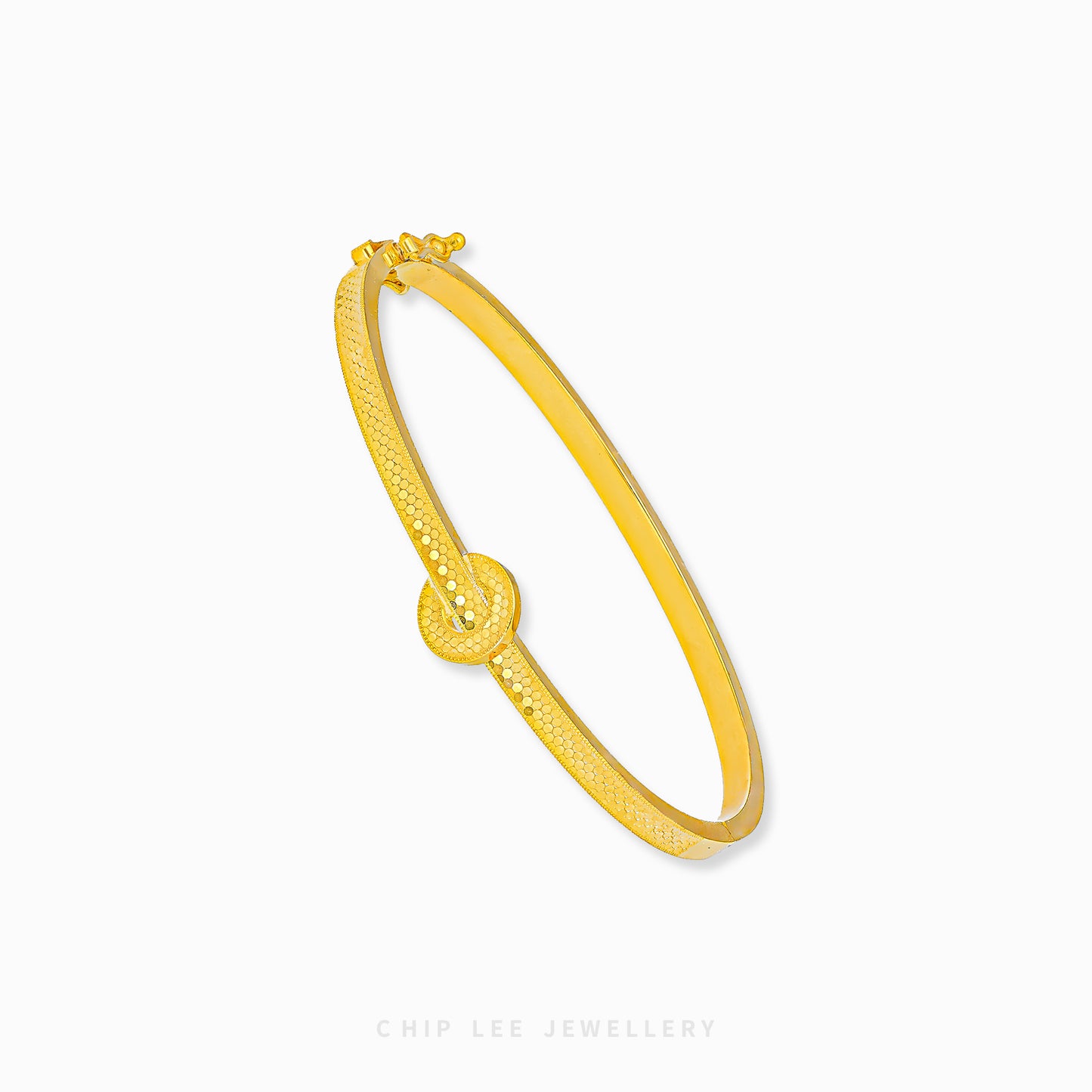 Circle Ring Bangle by Chip Lee Jewellery Singapore, 916/22K gold, minimalist circular design, modern fusion of ring and bangle, timeless elegance accessory.