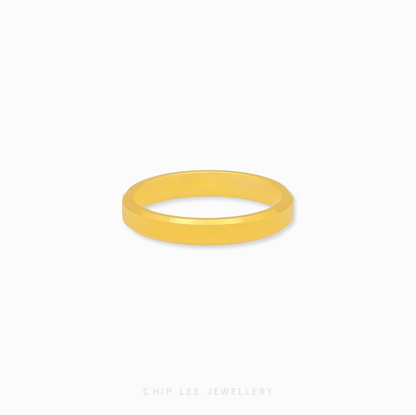 Chip Lee Jewellery Singapore 916 Gold Classic Band Ring. Simple polished design, traditional wedding band, durable 22K gold.