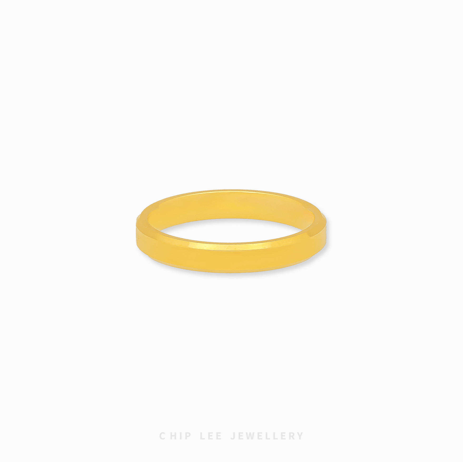 Chip Lee Jewellery Singapore 916 Gold Classic Band Ring. Simple polished design, traditional wedding band, durable 22K gold.