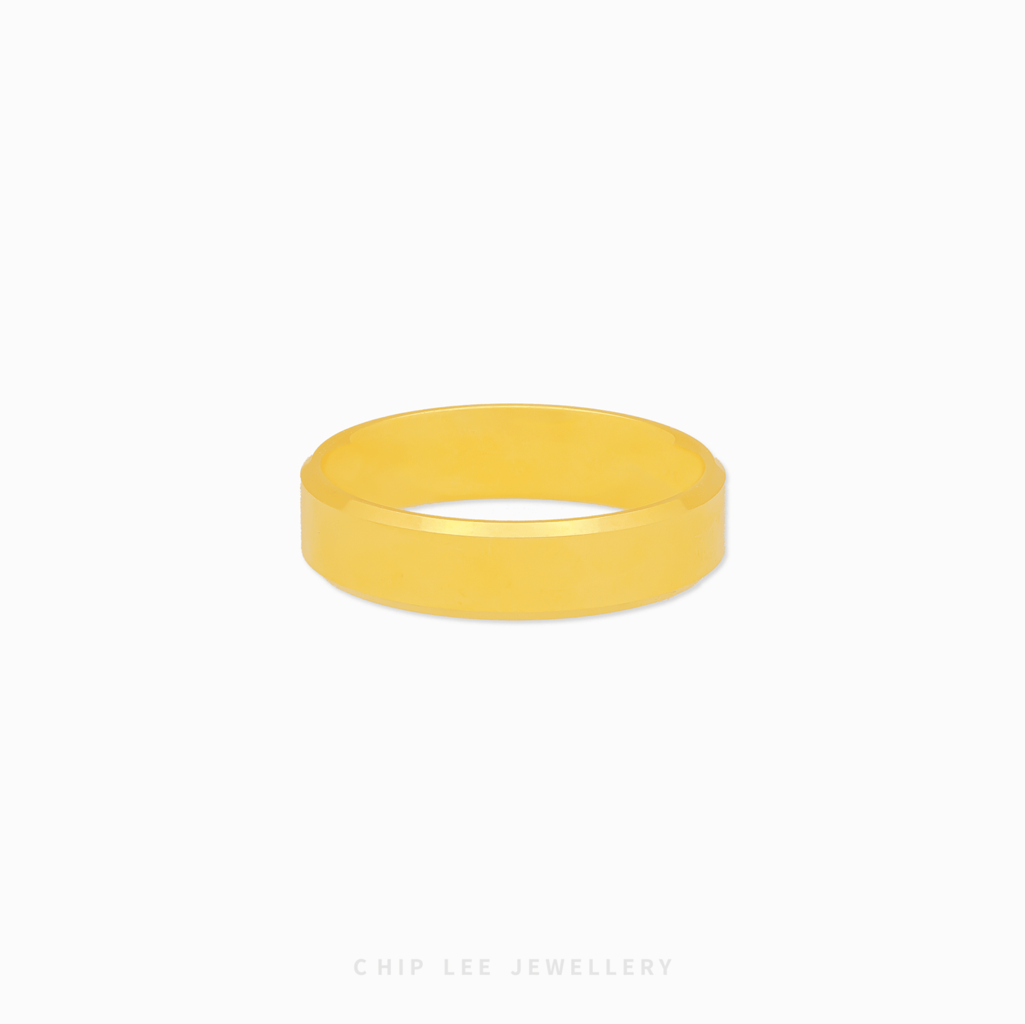 Chip Lee Jewellery Singapore 916 Gold Classic Band Ring. Simple polished design, traditional wedding band, durable 22K gold.