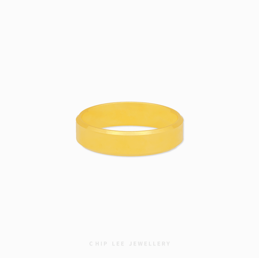 Chip Lee Jewellery Singapore 916 Gold Classic Band Ring. Simple polished design, traditional wedding band, durable 22K gold.