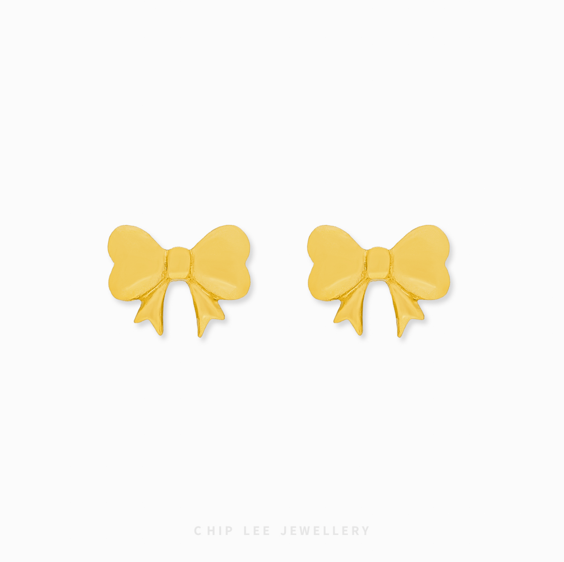 Classic Bow Stud Earrings in 999 pure gold