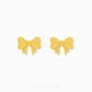 Classic Bow Stud Earrings in 999 pure gold