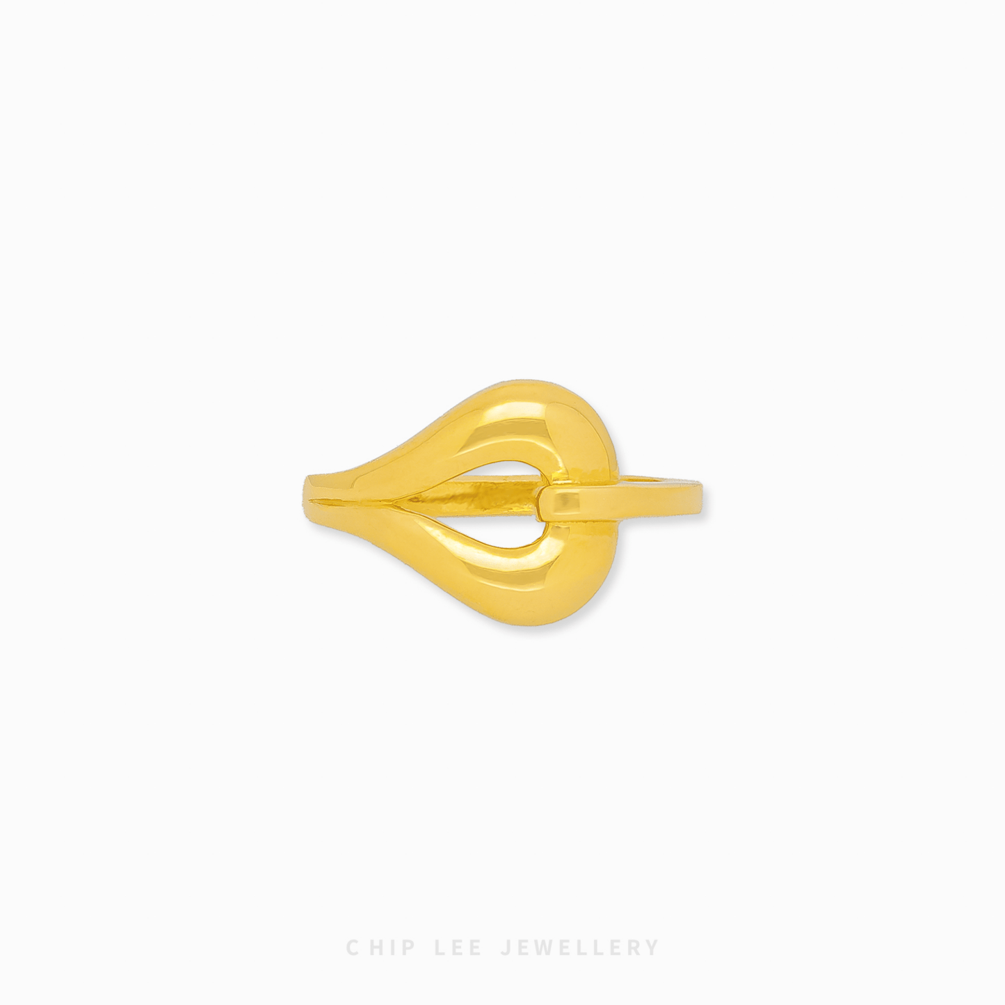 Classic Dewdrop Ring in high-polish 916 (22K) yellow gold, showing a smooth, rounded dome design for a bold, stackable look. Chip Lee  Singapore.