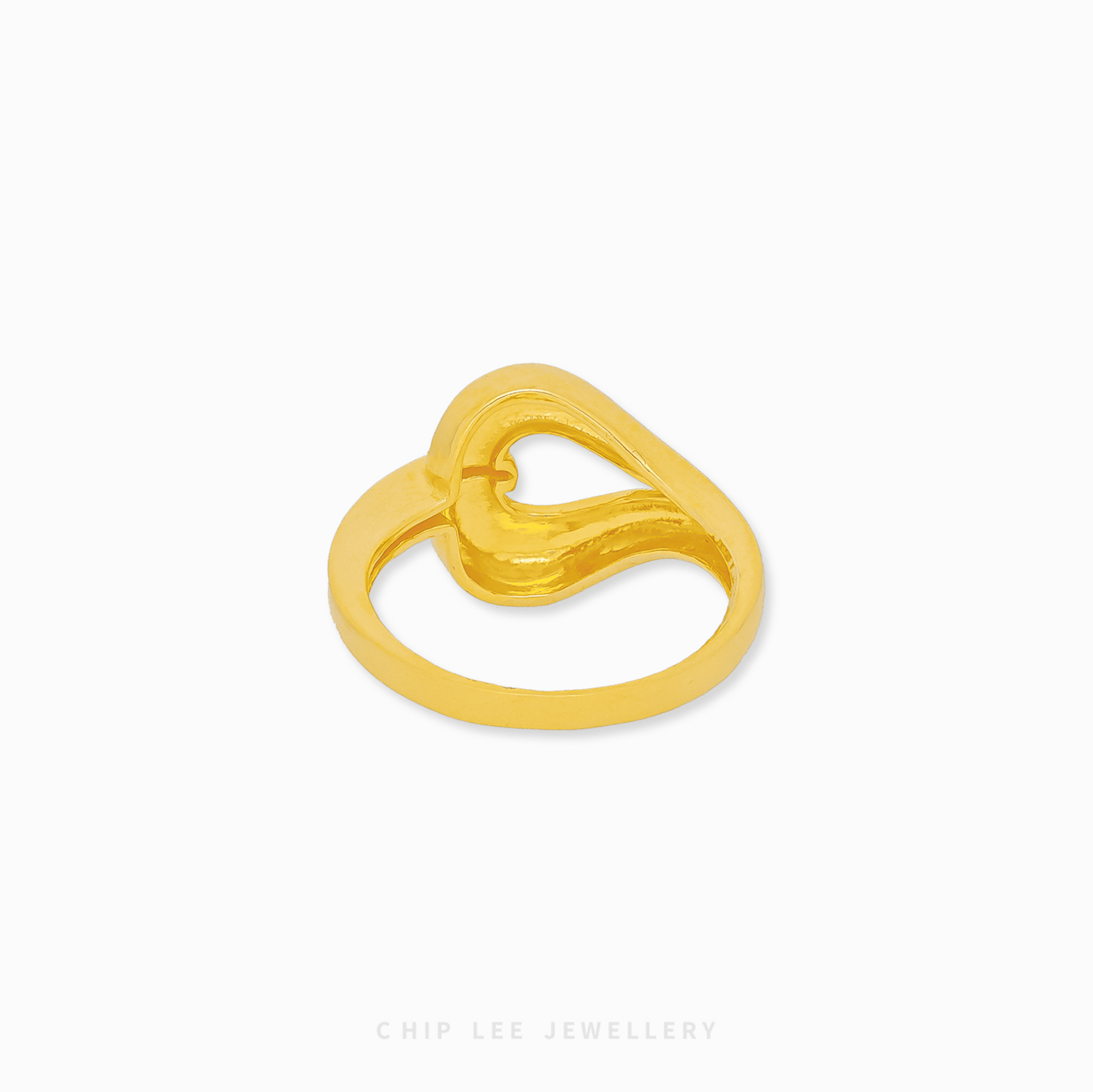 Classic Dewdrop Ring in high-polish 916 (22K) yellow gold, showing a smooth, rounded dome design for a bold, stackable look. Chip Lee Singapore.