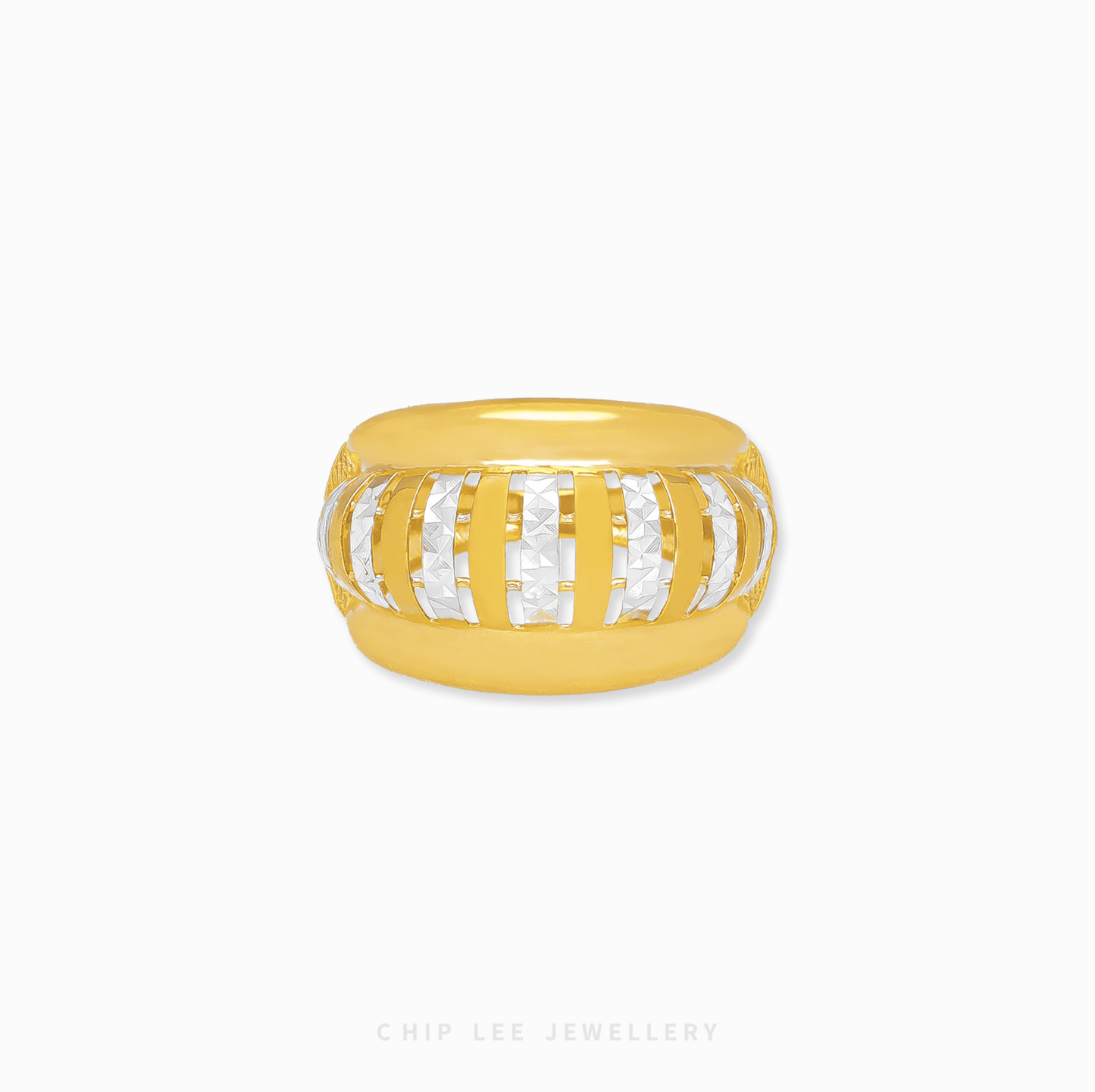 Classic Lantern Duo Tone Ring with elegant gold tones, lantern-inspired design, and timeless sophistication for women.