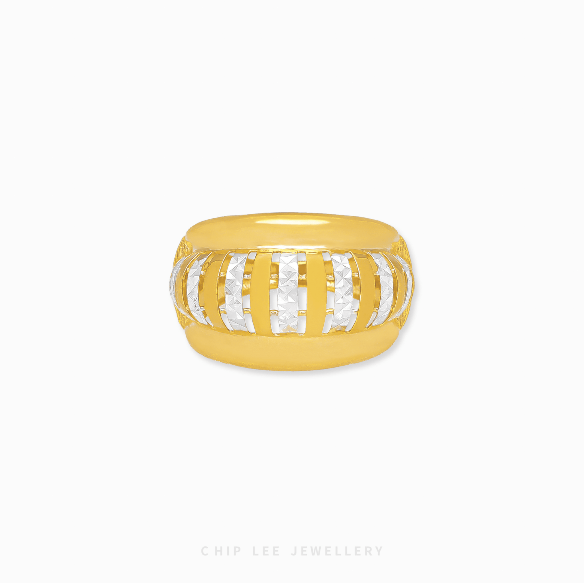 Classic Lantern Duo Tone Ring with elegant gold tones, lantern-inspired design, and timeless sophistication for women.