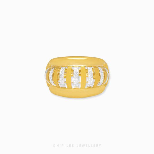 Classic Lantern Duo Tone Ring with elegant gold tones, lantern-inspired design, and timeless sophistication for women.