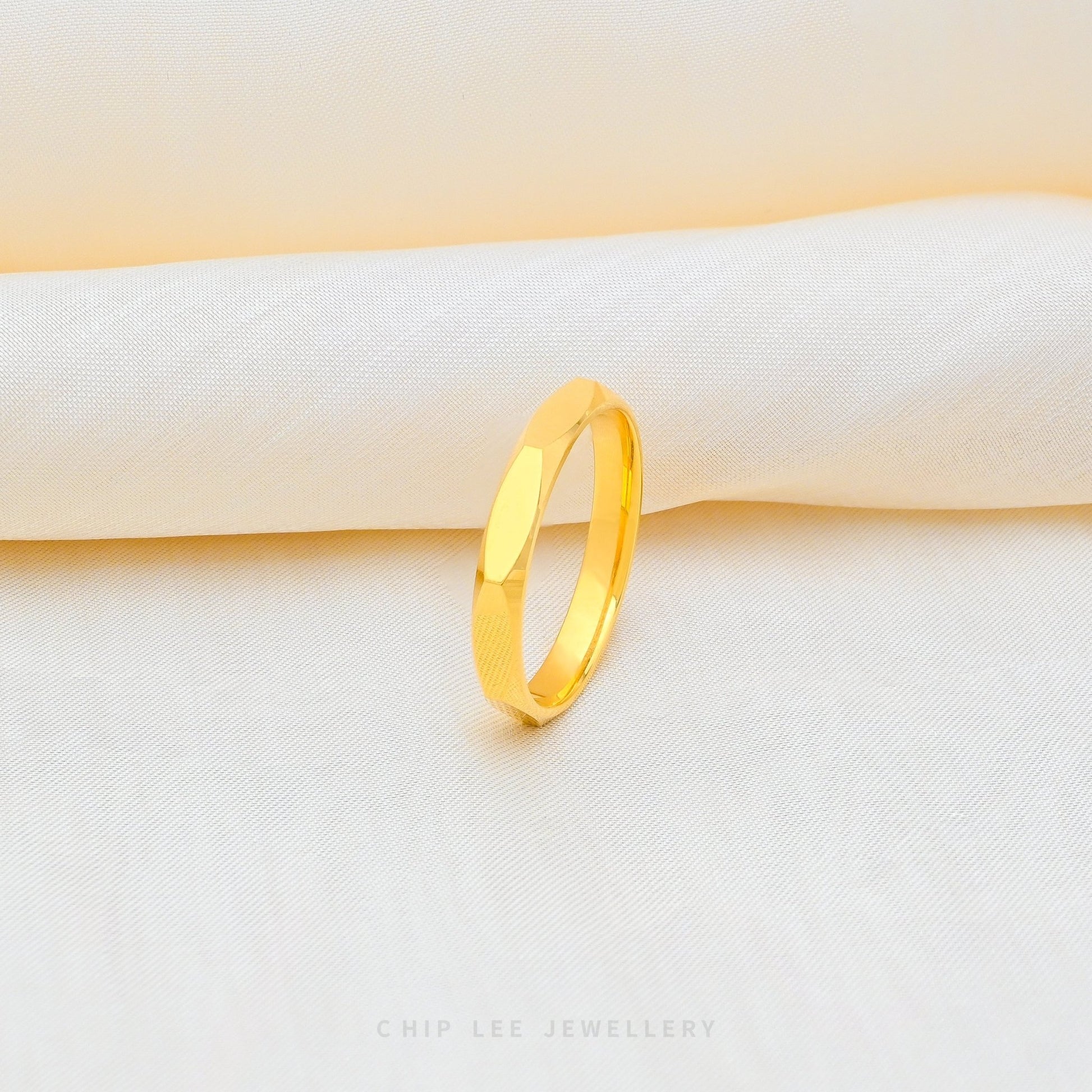 Classic Nut Ring by Chip Lee Jewellery, 916 gold with faceted nut-inspired design, bold sophistication, perfect as statement jewellery piece