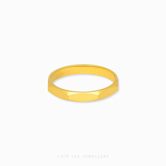 Classic Nut Ring by Chip Lee Jewellery, 916 gold with faceted nut-inspired design, bold sophistication, perfect as statement jewellery piece