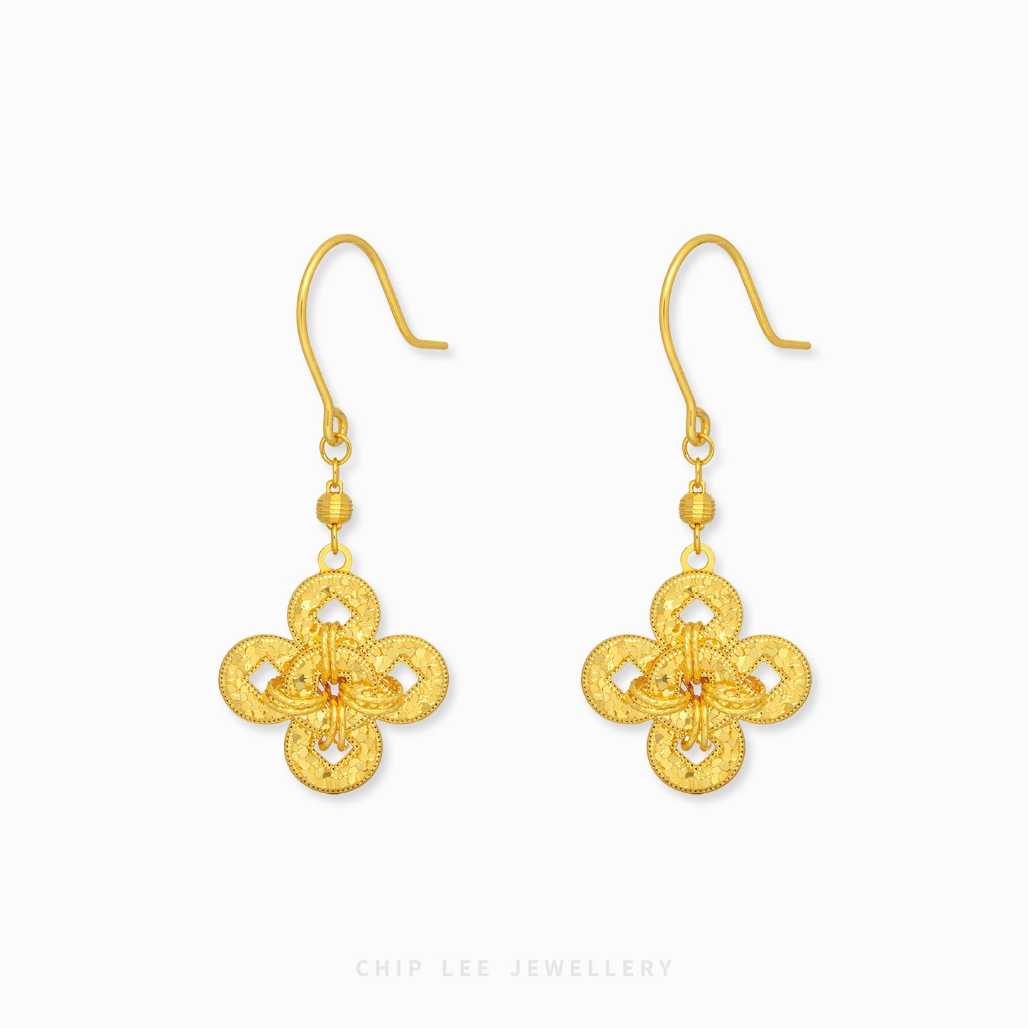 Clover knot dangle earrings elegant drop earrings with lucky clover design for women