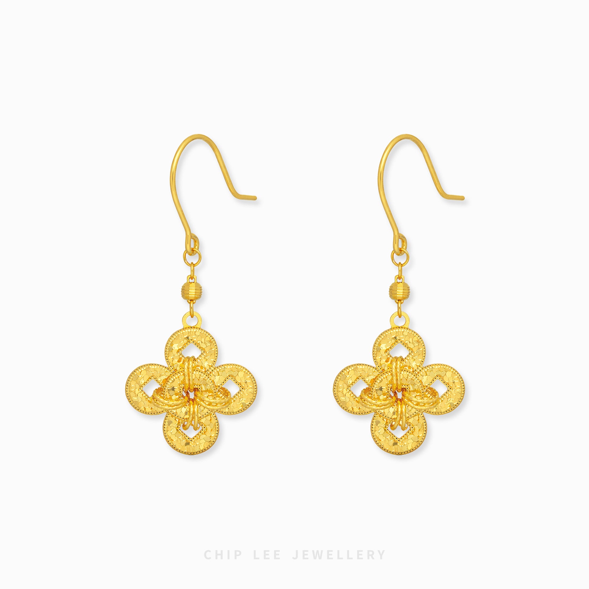 Clover knot dangle earrings elegant drop earrings with lucky clover design for women