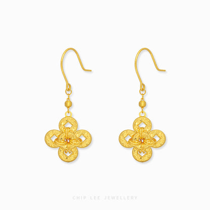 Clover knot dangle earrings elegant drop earrings with lucky clover design for women
