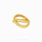 916 gold Crossover Ring, hallmarked in Singapore for certified purity and authenticity.