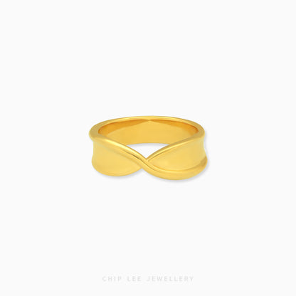 916 gold crossover ring modern minimalist style
