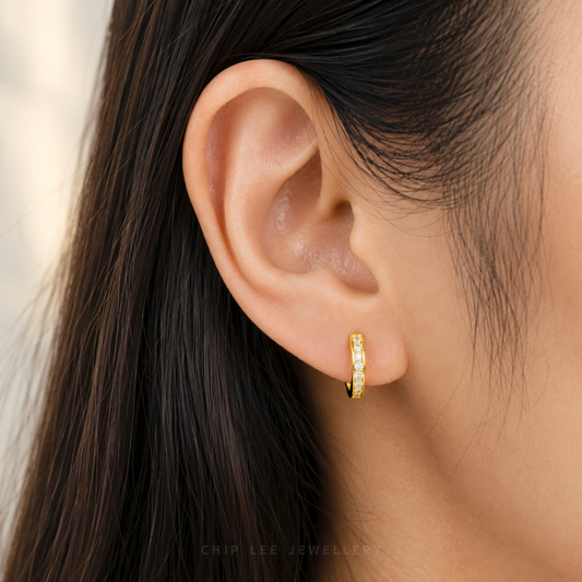 Cubic Zirconia Hoop Earrings