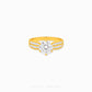 Cubic Zirconia Regal Ring featuring a brilliant round-cut centre stone with a split pavé band on a polished gold ring.