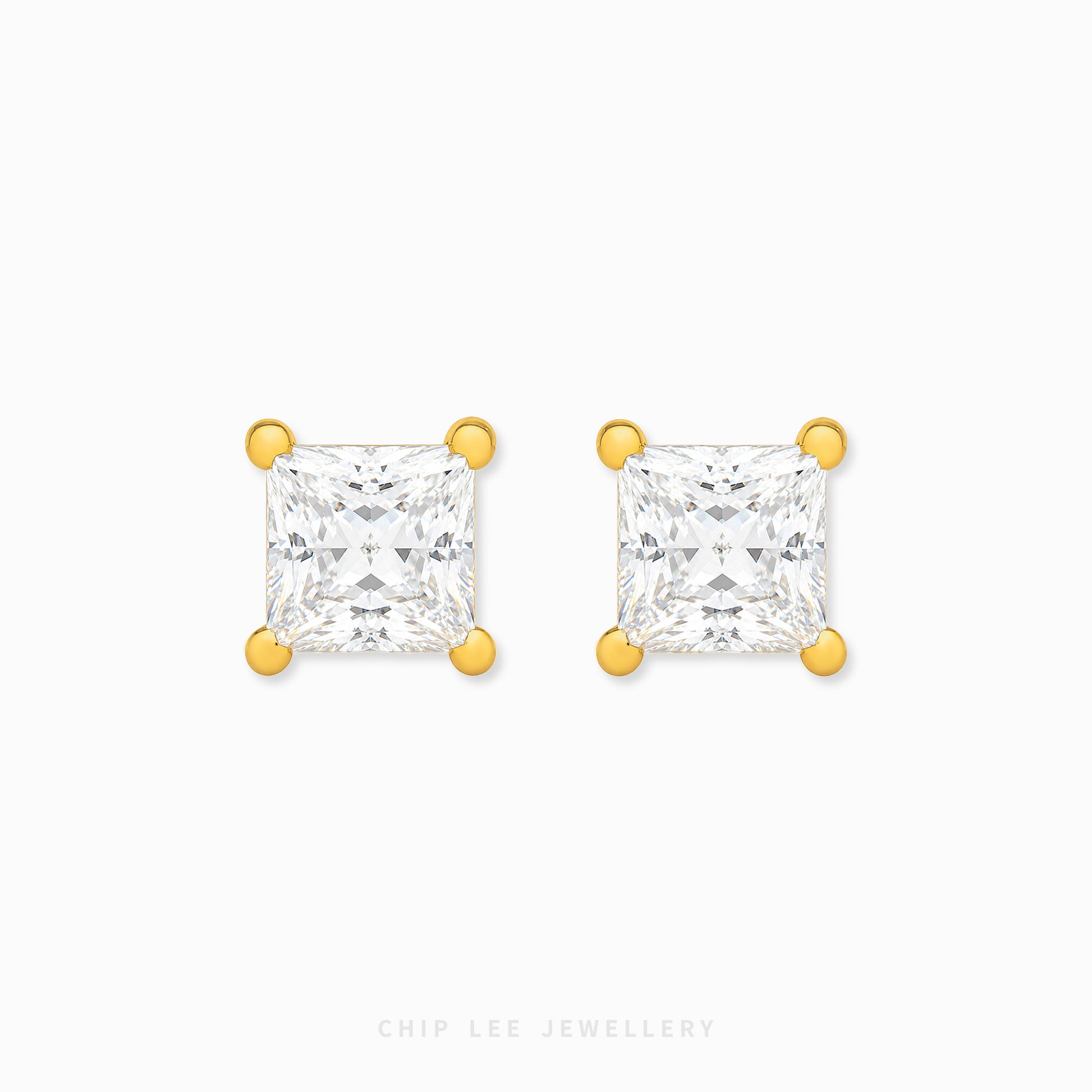 Elegant cubic zirconia stud earrings with brilliant sparkle