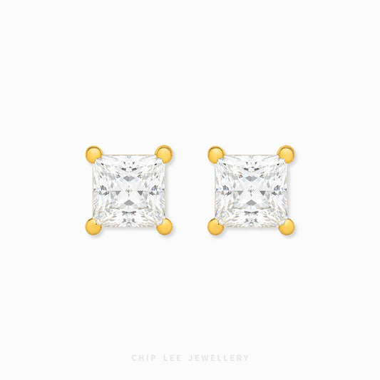 Elegant cubic zirconia stud earrings with brilliant sparkle