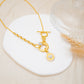 Duo Tone Circle Heart Toggle T-Bar Lock Necklace - Chip Lee Jewellery