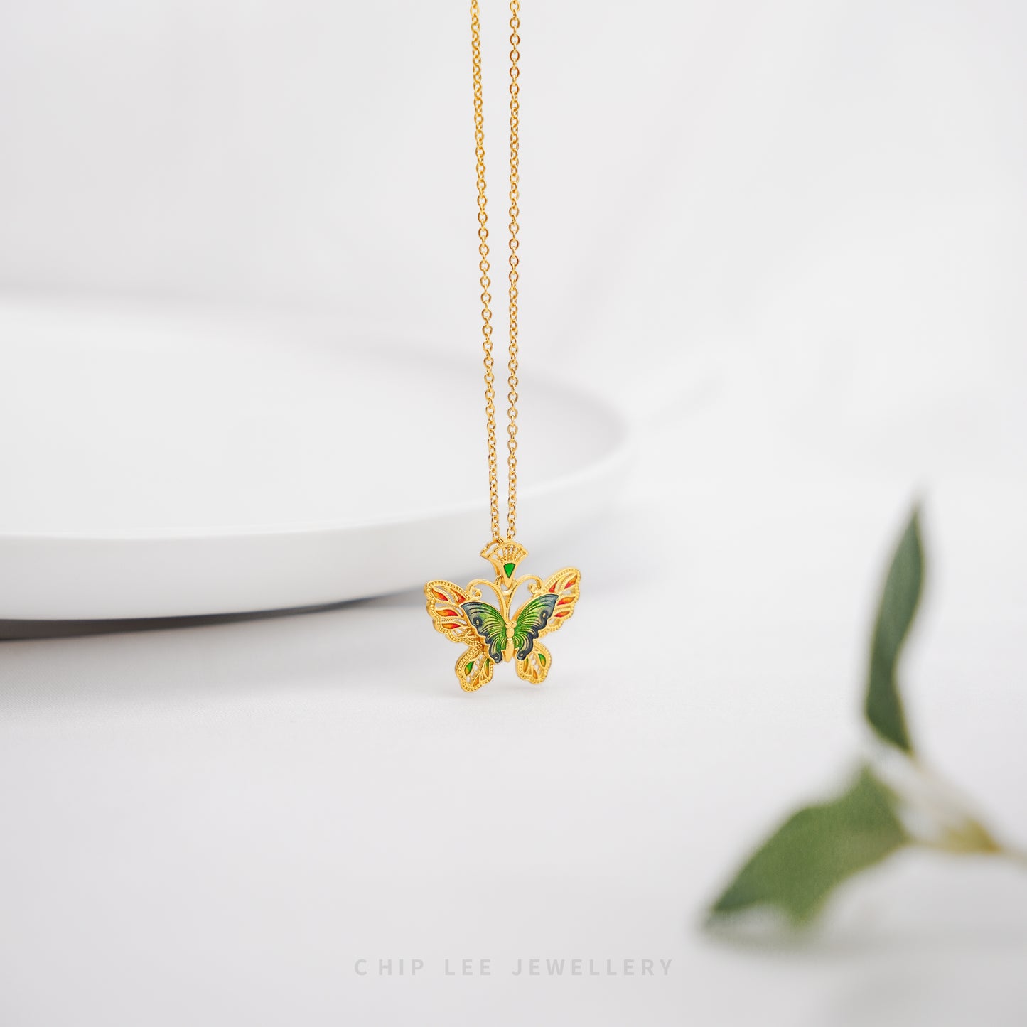 999 Pure Gold Butterfly Necklace | Gu Fa Jin (古法金) Collection
