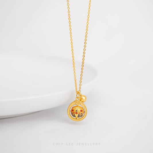 999 Pure Gold Spinning Charm Necklace | Gu Fa Jin (古法金) Collection