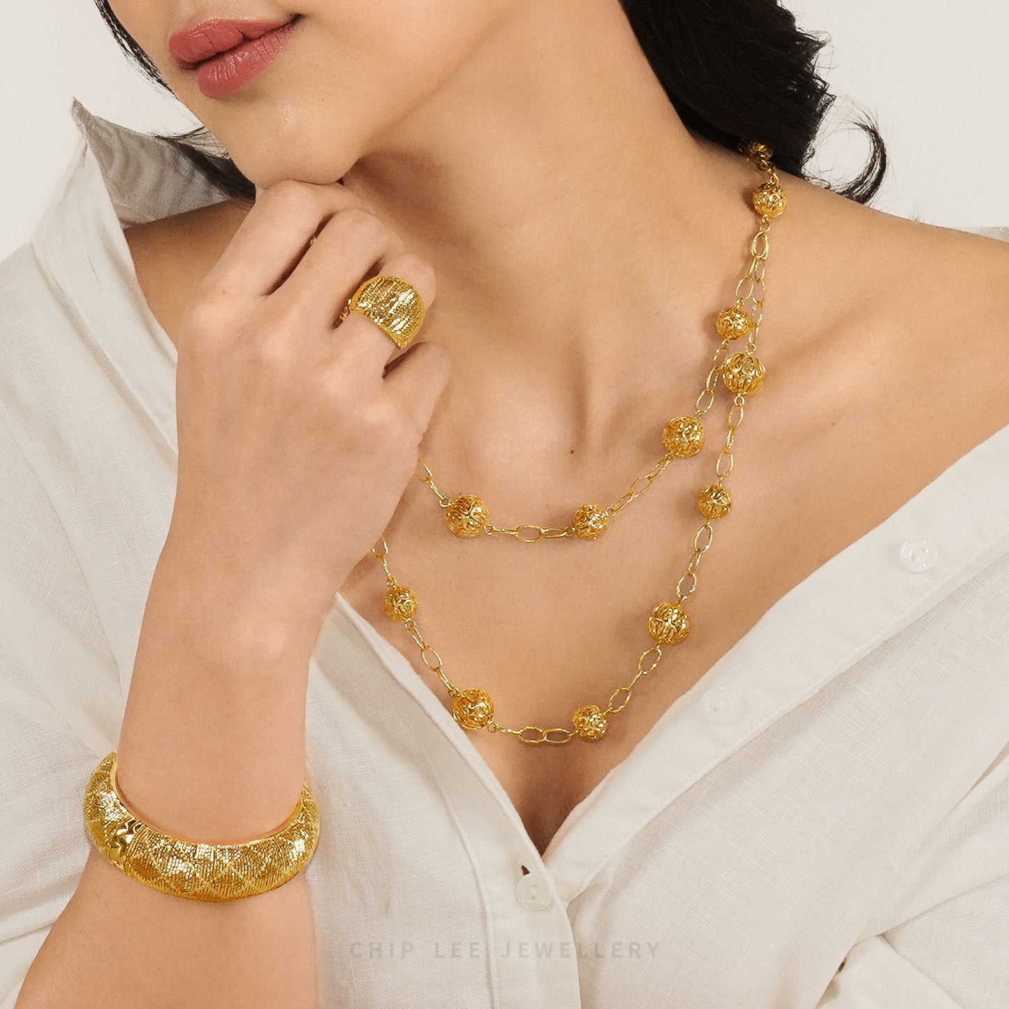 Filigree Bead Statement Necklace