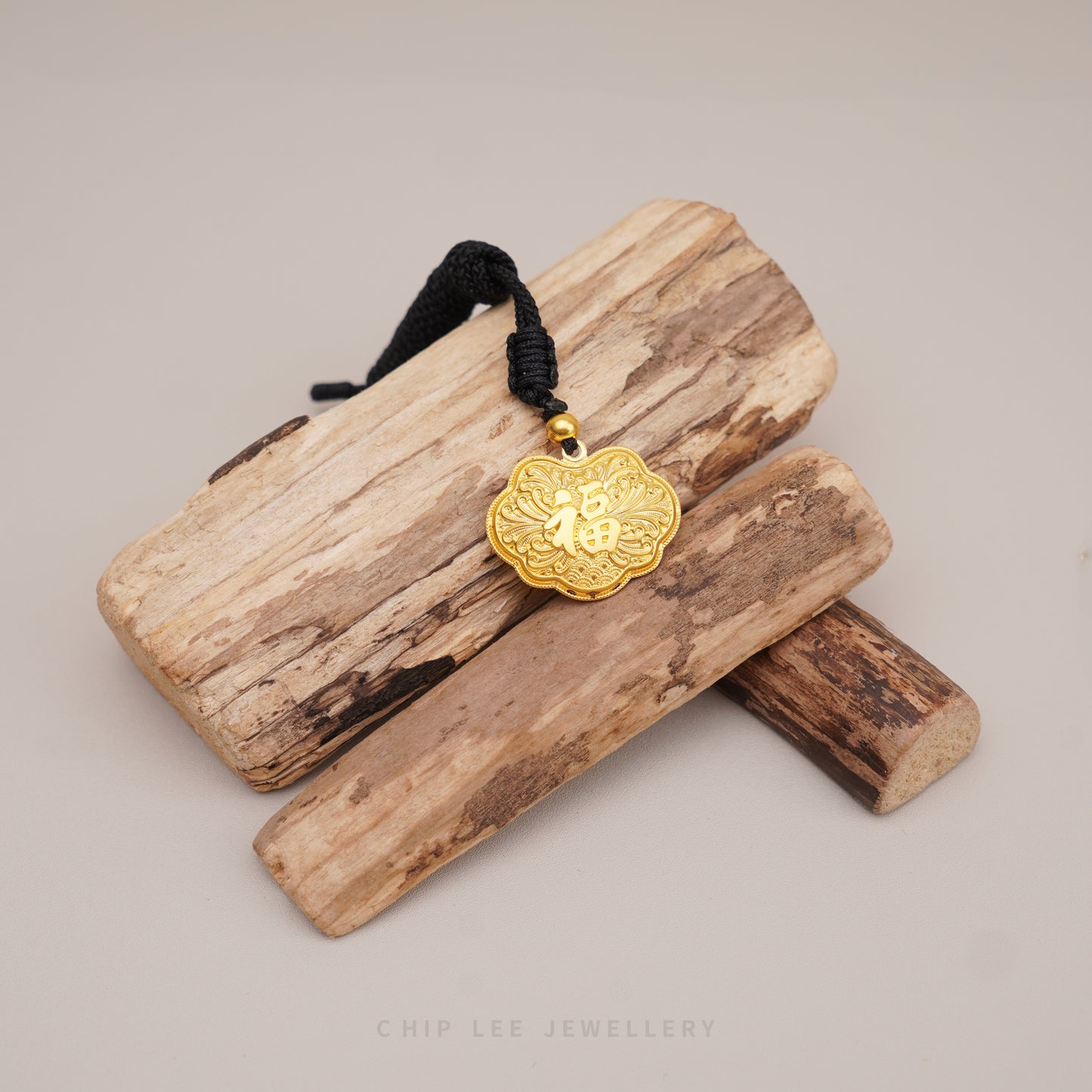 999 Pure Gold Flora Fortune (福) Rope Necklace | Gu Fa Jin (古法金) Collection
