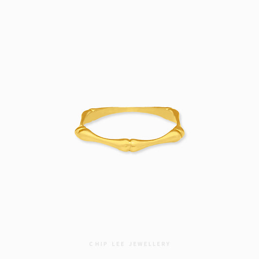 Dainty Bamboo Ring by Chip Lee Jewellery, 916 gold, featuring a bamboo-inspired design, adding elegance and nature-inspired charm to any outfit.