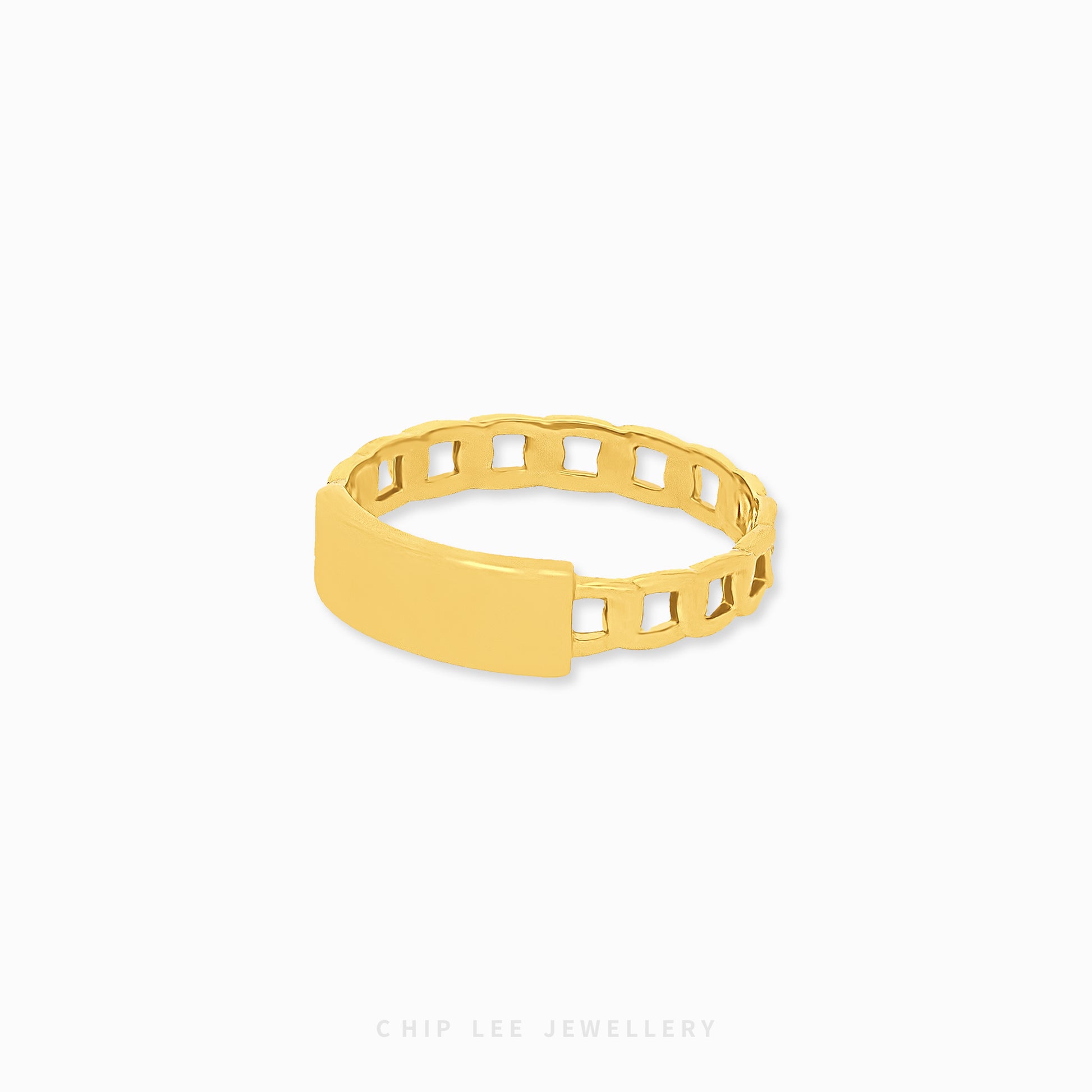 Dainty Bar Ring by Chip Lee Jewellery, 916 gold, featuring a minimalist bar design, adding a touch of elegance to any outfit.
