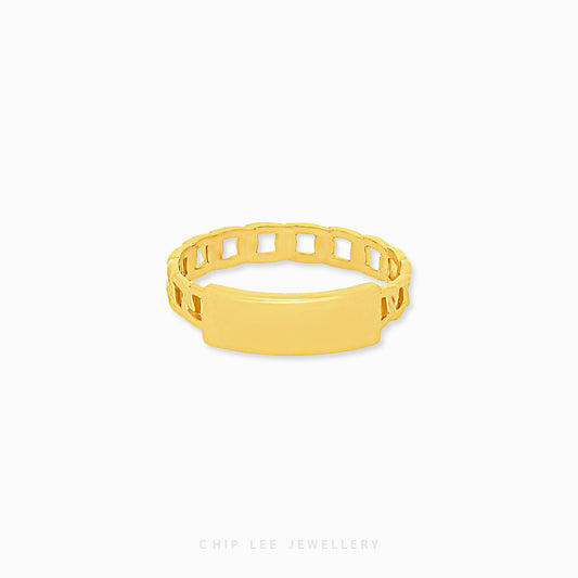 Dainty Bar Ring by Chip Lee Jewellery, 916 gold, featuring a minimalist bar design, adding a touch of elegance to any outfit.