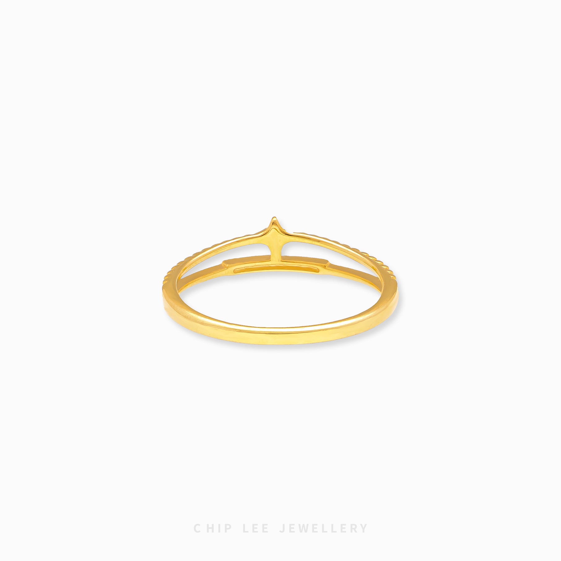 Dainty Duo Layer Ring by Chip Lee Jewellery, dual overlapping bands in 916/22K gold, layered elegance and modern style accessory