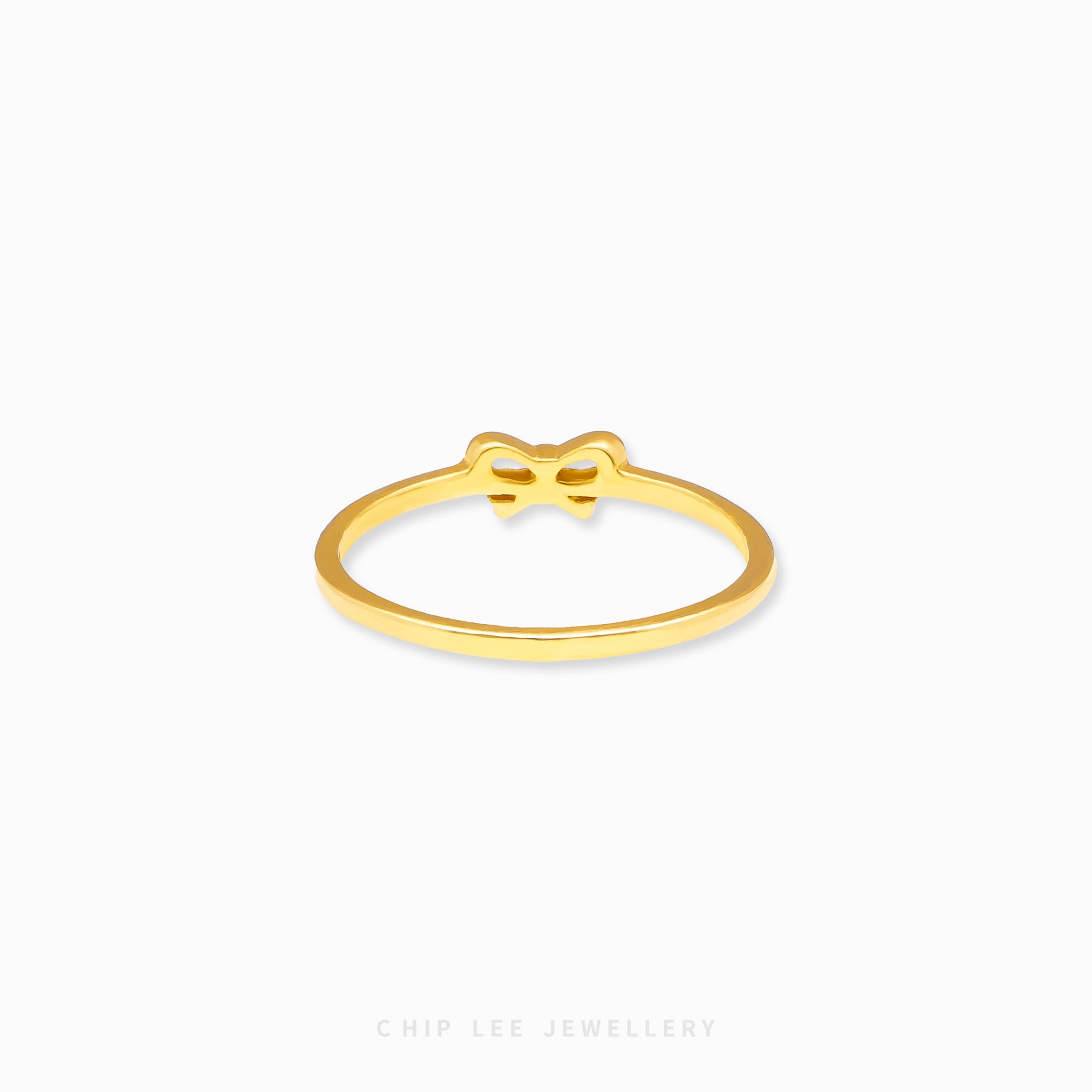 Dainty Duo Tone Ribbon Ring by Chip Lee Jewellery, dual-tone 916/22K gold ribbon motif, elegant, versatile accessory for gift or personal style