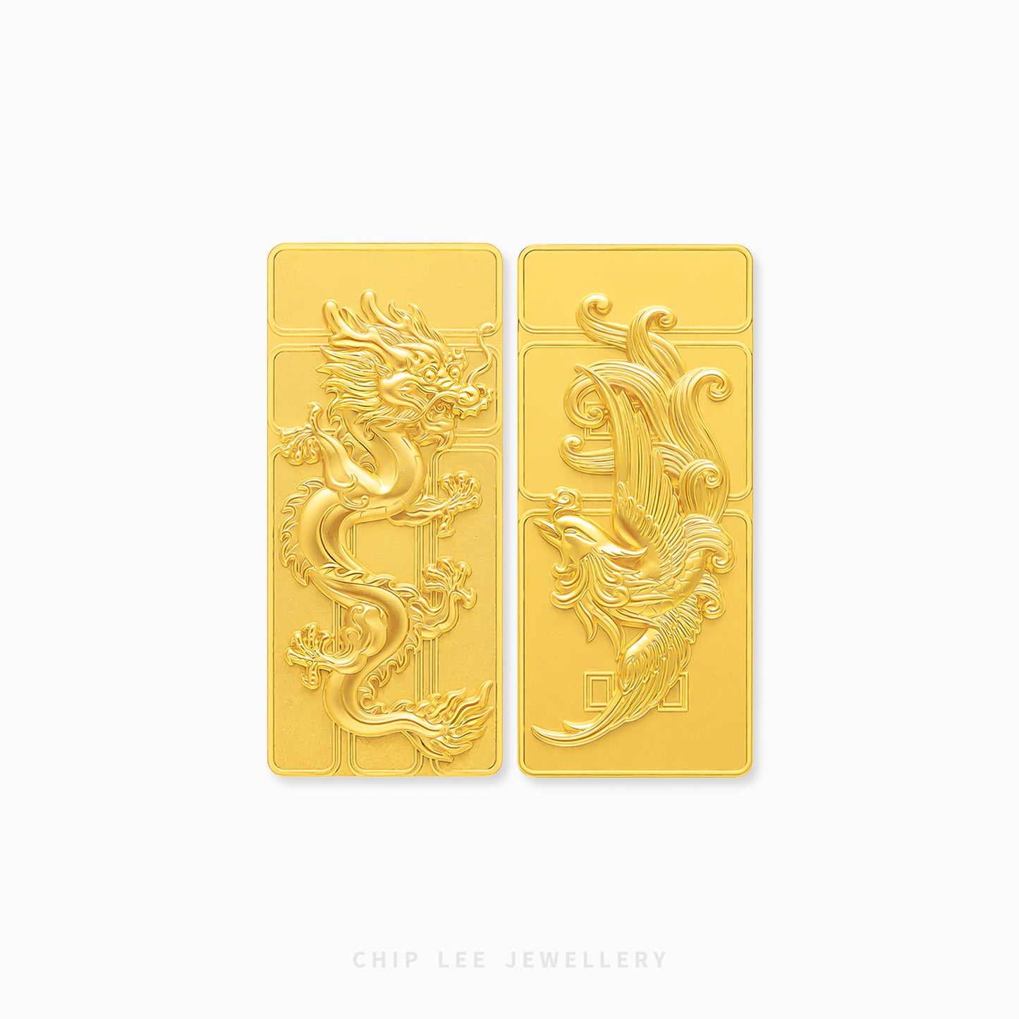 Dragon Phoenix Imperial Prosperity 999 Gold Bar in Fine Pure Gold