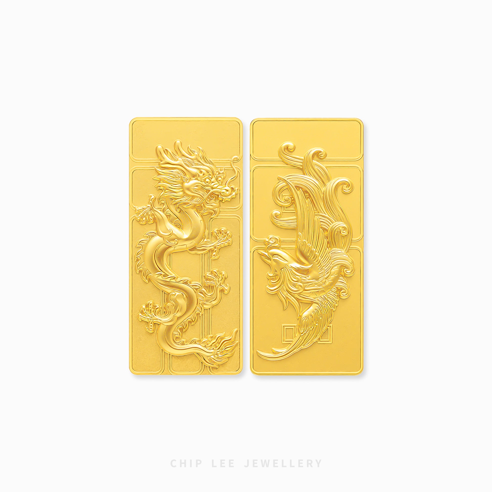 Dragon Phoenix Imperial Prosperity 999 Gold Bar in Fine Pure Gold