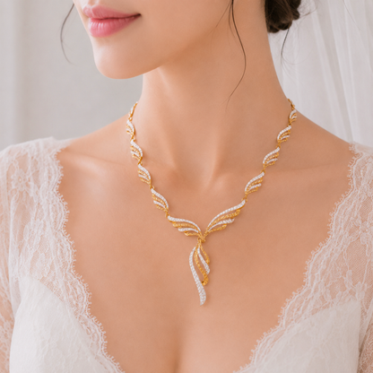 Duo Tone Wings Necklace