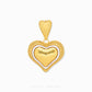 Duo Tone Chunky Textured Heart Pendant necklace close-up