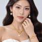 Duo Tone Circle Heart Dangling Earring
