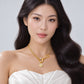 Duo Tone Circle Heart Toggle T-Bar Lock Necklace