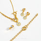 Duo Tone Circle Heart Dangling Earring