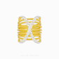 Duo Tone Criss-Cross Ring in 916 gold featuring overlapping mixed-texture bands in a bold and architectural X-shape design.