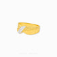 916 gold duo tone crossover ring in 22K gold with intertwined modern band design