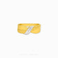 916 gold duo tone crossover ring in 22K gold with intertwined modern band design