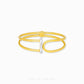 Duo Tone Cuff Bangle by Chip Lee Jewellery Singapore, sculpted 916 gold with matte and high-polish finishes, bold and elegant accessory