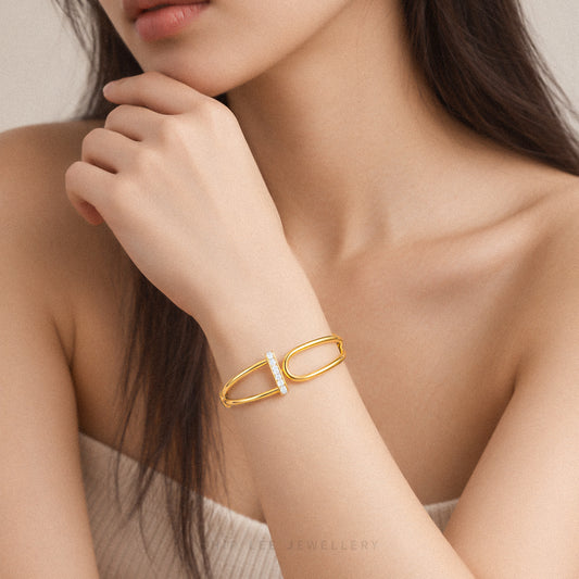 Duo Tone Cuff Bangle